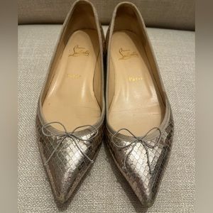 CHRISTIAN LOUBOUTIN SHOES SOLASOFIA SNAKE FASHION BALLER FLATS Golden